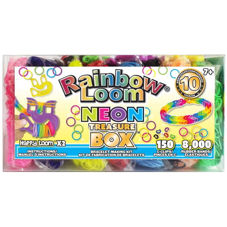 Rainbow Loom, Neon Rubber Band Treasure Box Edition, 8000 Bands
