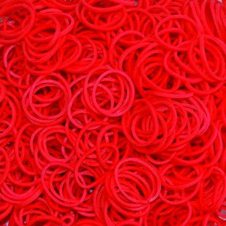 Rainbow Loom Red Rubber Bands with 24 C-Clips (600 Count)