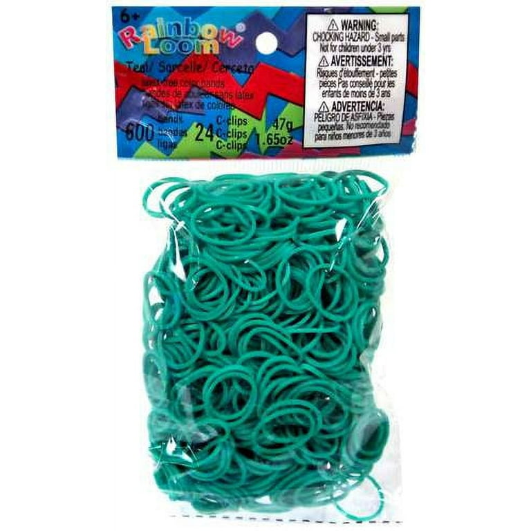 Rainbow Loom® Jelly Collection: Turquoise Rubber Bands with 24 C-Clips (600  Count)