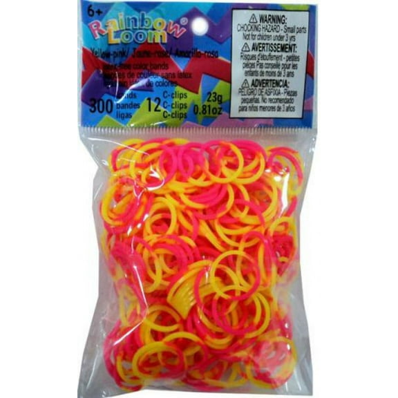 Rainbow Loom Yellow & Pink Two-Tone Rubber Bands Refill Pack (300 ct)