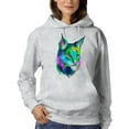 thumbnail image 1 of Rainbow Lynx Hoodie Women -Rose Khan Designs, Female Large, 1 of 4