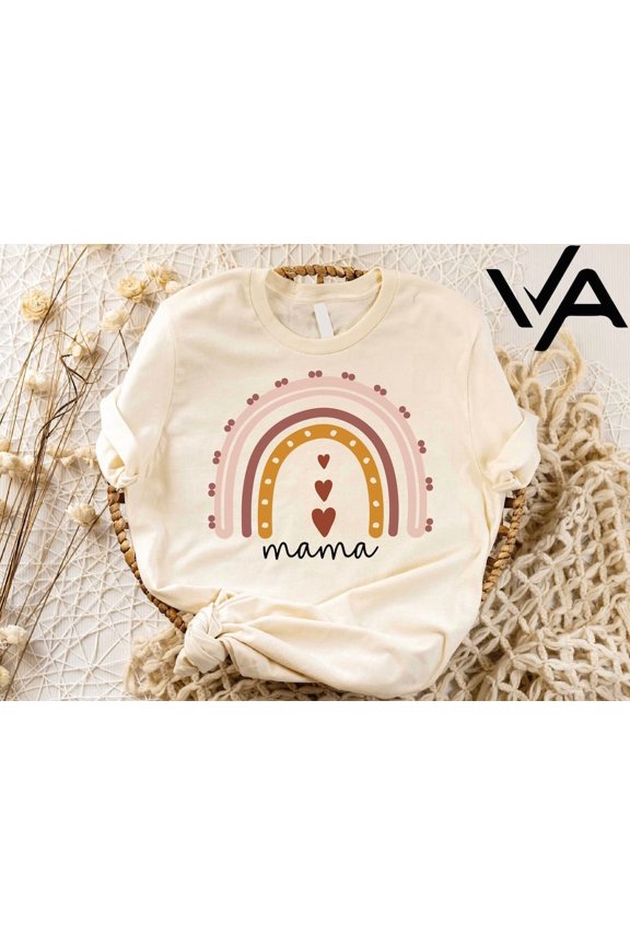 Rainbow Mama Shirt, Mother'S Day , Mother Shirt, Mama Shirt, Boho Rainbow Shirt For Mother, S For Mom, Her, Love Shirt, Full Size S-5XL