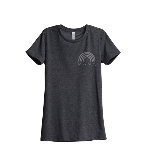Rainbow Mama Women's Fashion Relaxed T-Shirt Tee Charcoal Grey X-Large