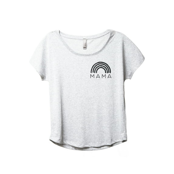 Rainbow Mama Women's Fashion Slouchy Dolman T-Shirt Tee Heather White Medium