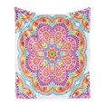 thumbnail image 1 of Rainbow Mandala Soft Flannel Fleece Blanket, Colorful Oriental Mandala Motif with Stars Paisleys and Dots Colorful Art, Cozy Plush for Indoor and Outdoor Use, 70" x 90", Multicolor, by Ambesonne, 1 of 5
