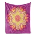 thumbnail image 1 of Rainbow Mandala Soft Flannel Fleece Throw Blanket, Composition with Blooming Flower Design Oriental Petals, Cozy Plush for Indoor and Outdoor Use, 50" x 60", Multicolor, by Ambesonne, 1 of 6
