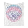 thumbnail image 1 of Rainbow Mandala Soft Flannel Fleece Throw Blanket, Psychedelic Eastern Lotus Flower Motif with Colorful Paisleys and Swirls, Cozy Plush for Indoor and Outdoor Use, 50" x 60", Multicolor, by Ambesonne, 1 of 6