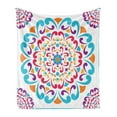 thumbnail image 1 of Rainbow Mandala Soft Flannel Fleece Throw Blanket, Traditional Colorful Swirls Pattern Motifs Oriental Elements, Cozy Plush for Indoor and Outdoor Use, 60" x 80", Multicolor, by Ambesonne, 1 of 5