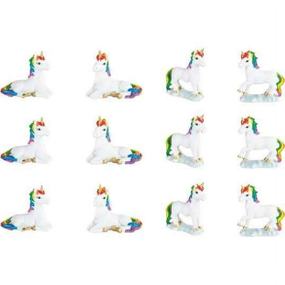 Rainbow Mane Unicorn Statue Set by Medieval Collectibles