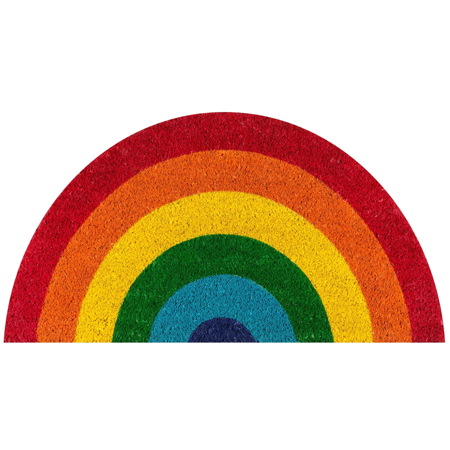 Multicolor Rainbow Coir Half-Circle Doormat