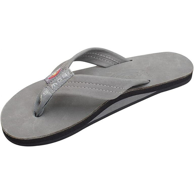 Rainbow Mens Single Layer Premier Leather with Arch Support Sandals Cool Grey Small Walmart