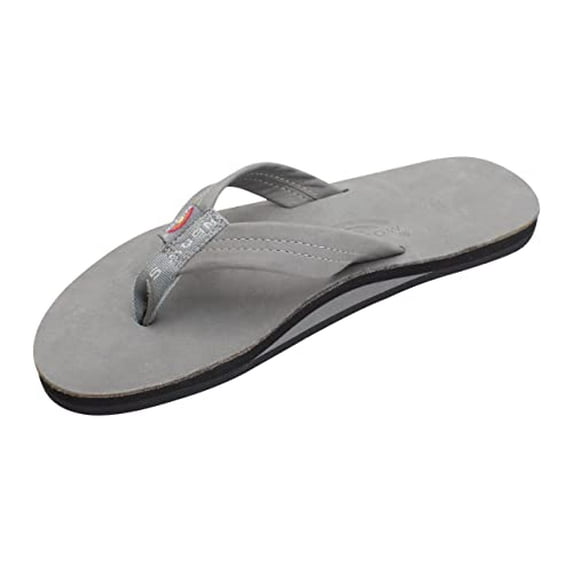 Rainbow Mens Single Layer Premier Leather with Arch Support Sandals - Cool Grey - X-Large