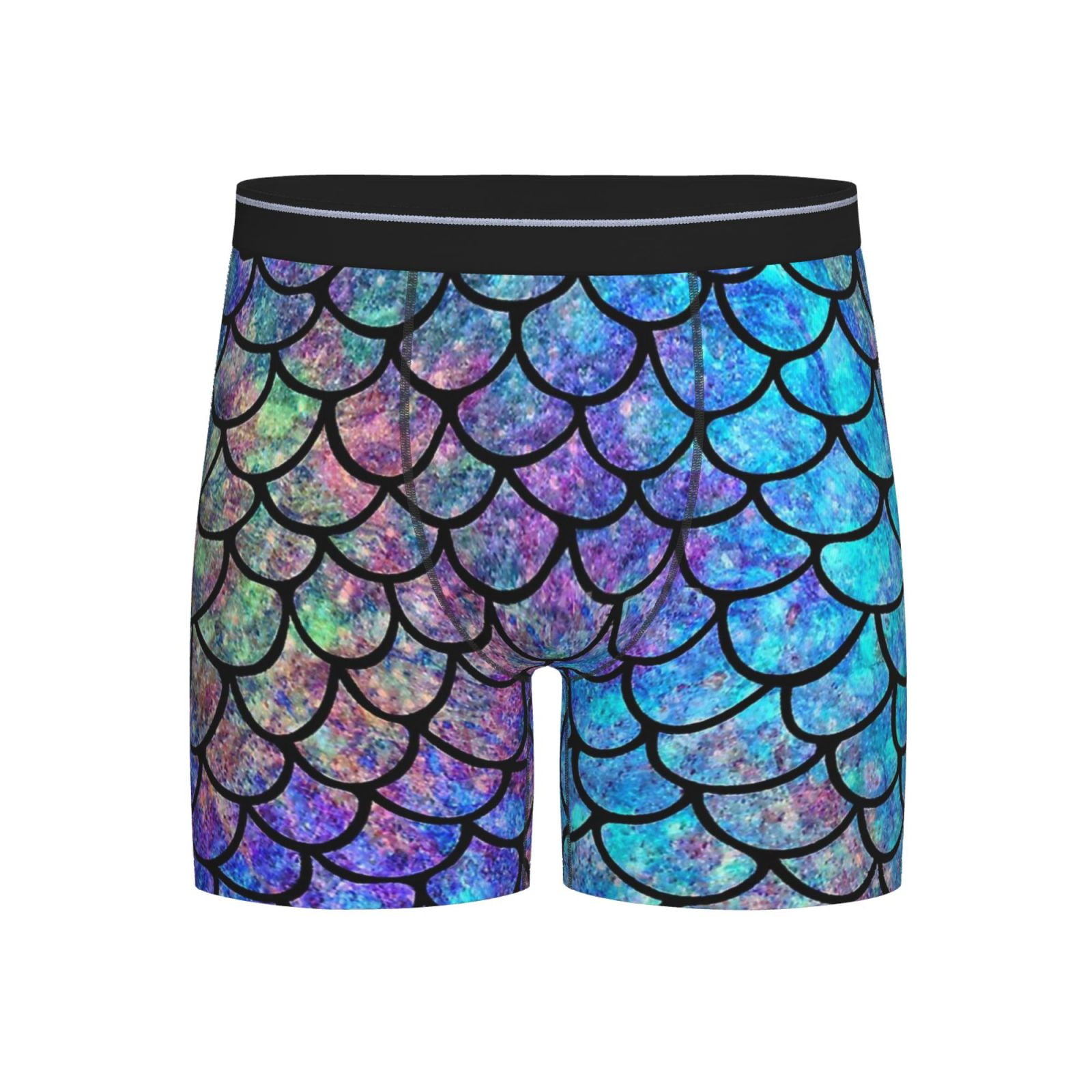 Rainbow Mermaid Scale Men's Underwear Boxer Briefs Soft Stretch Long ...