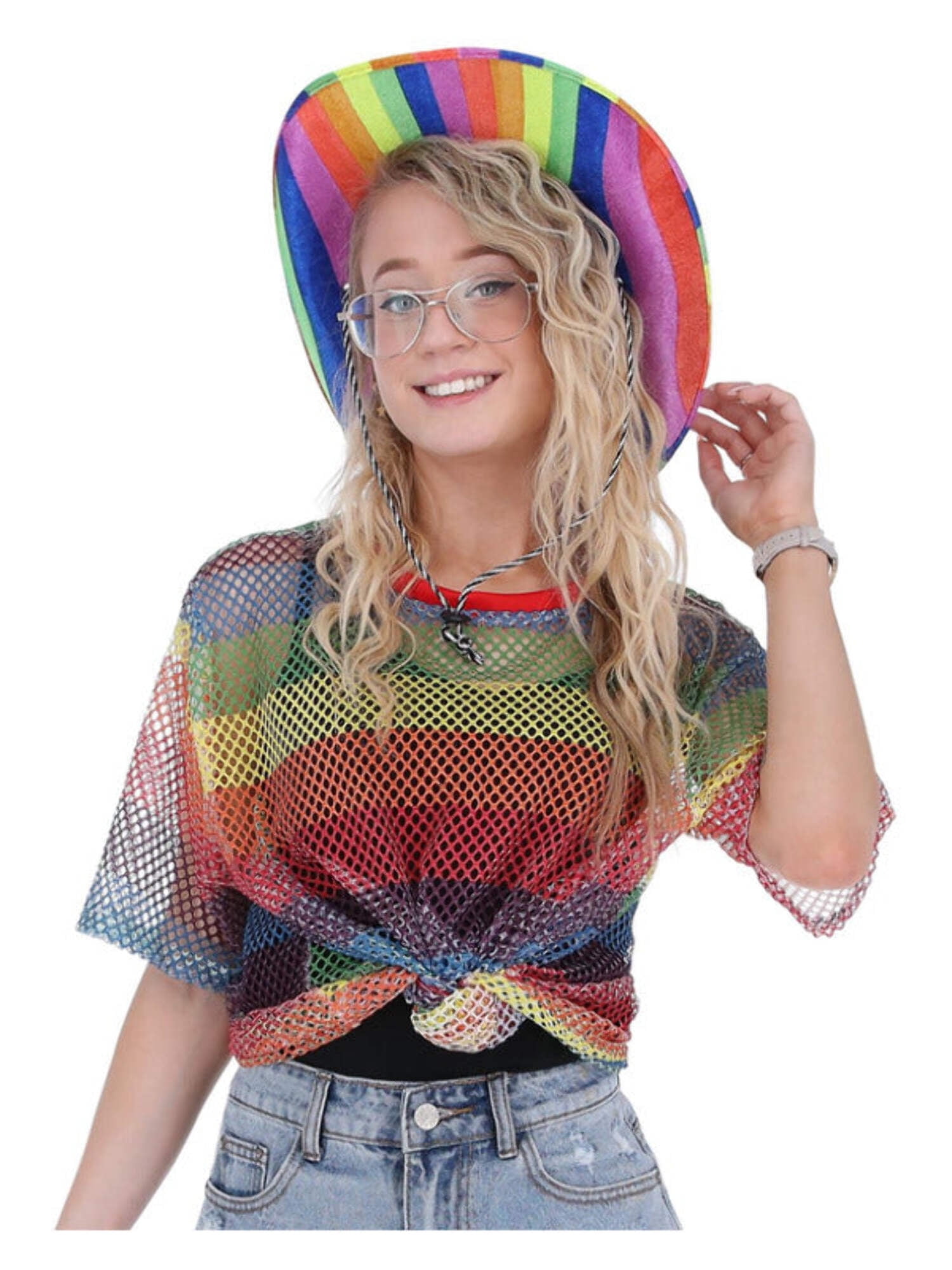 rainbow mesh top