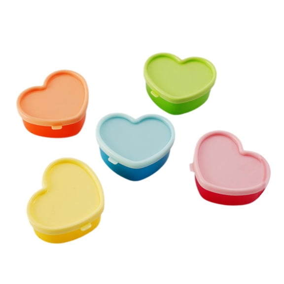 Rainbow Mini Storage Boxes, Small Candy Nut Snack Container, Plastic Jam Seasoning Organizer for Desktop, 2.5" Square, Pack of 5