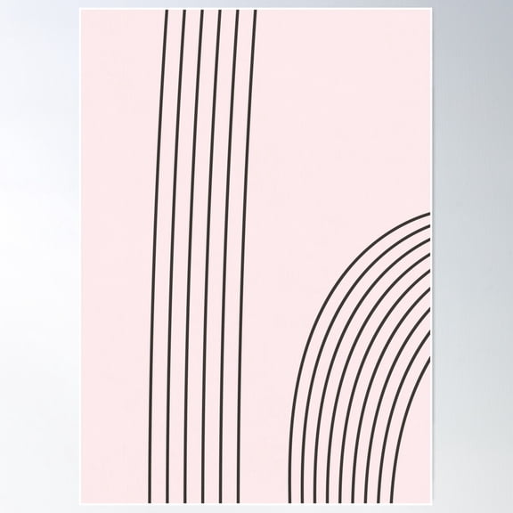 Rainbow Minimal, Mid Century, Line Art 2 Poster Wall Art, Modern Wall Decor For Living Room Bedroom, 8x12 UNFRAMED