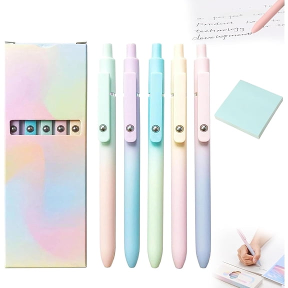 Rainbow Minimalist Press Type Quick Drying Carbon Gel Pens Set 0.7mm Fine Point Black Ink for Journaling Note Taking