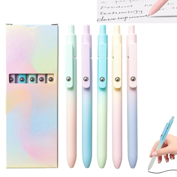 Rainbow Minimalist Press Type Quick Drying Carbon Gel Pens Set, Anti-Smudging Ink, Fast-Drying Roller Ball, Ideal for Left-Handed Users and Study