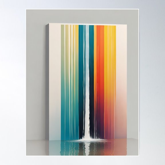 Rainbow Minimalistic Rectangle Design Poster Wall Art, Modern Wall Decor For Living Room Bedroom, 24x36 UNFRAMED