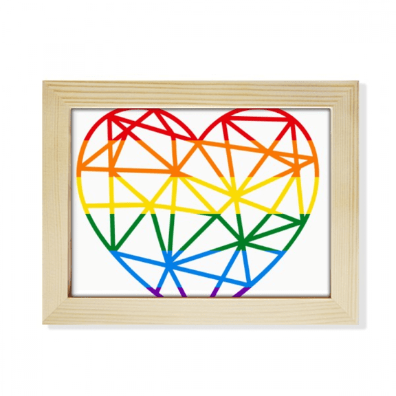 Rainbow Modelling Heart LGBT Desktop Photo Frame Picture Art Decoration Painting 6x8 inch