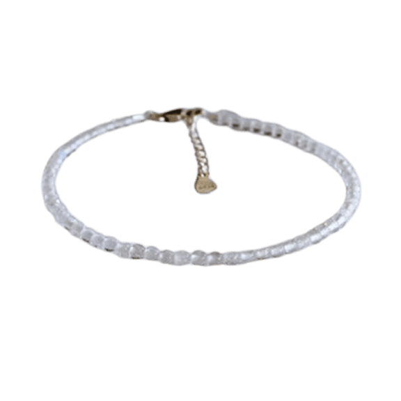 Rainbow Moonstone 2mm Rondelle Shape Smooth Cut Beads 7 inch Adjustable Silver Plated Clasp Bracelet for men, women, unisex. Link Chain Stacking Bracelet.|LINK_05646