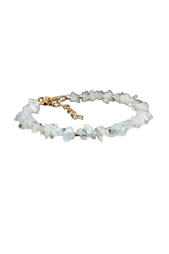 Rainbow Moonstone 3-5mm Nugget Shape Uncut Cut Beads 7 inch Adjustable Gold Plated Clasp Bracelet for men, women, unisex. Link Chain Stacking Bracelet.|LINK_05626