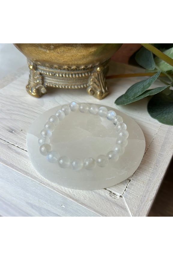Rainbow Moonstone Bead Bracelet 6-7mm