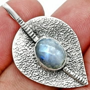 Rainbow Moonstone Checker - India 925 Sterling Silver Pendant Jewelry P-1218 SDP157435