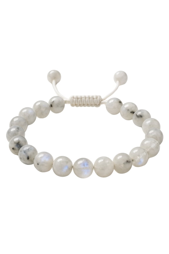 Rainbow Moonstone Crystal Bracelet - 8mm Beaded Bracelet and Healing Stones