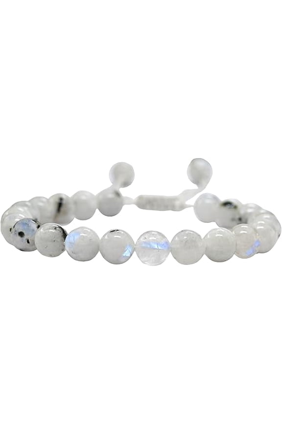 Rainbow Moonstone Crystal Bracelet - 8mm Beaded Bracelet and Healing Stones