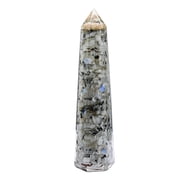 Rainbow Moonstone Crystal Orgonite Tower Obelisk Point 4.5 INCH