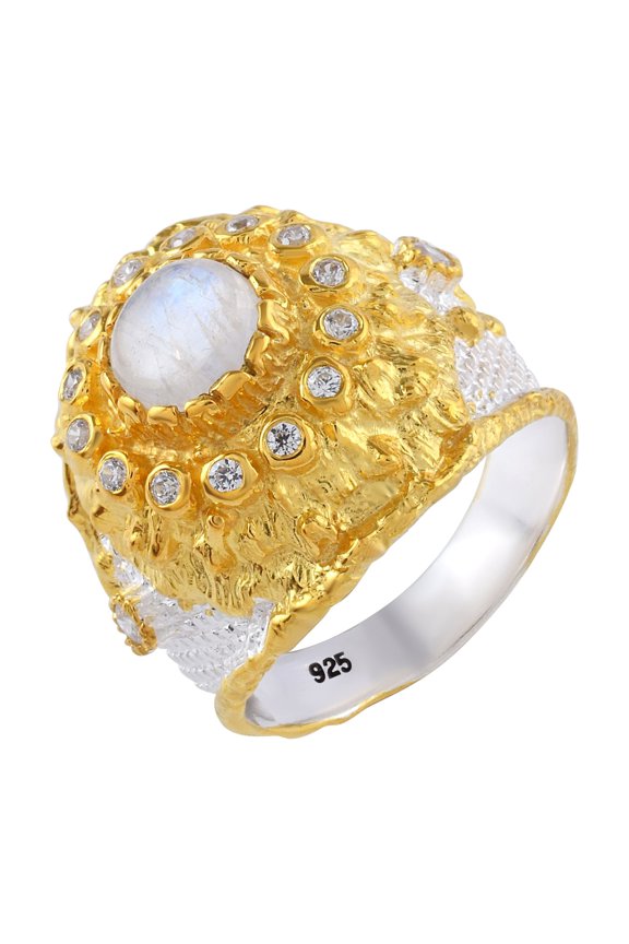 Rainbow Moonstone Gemstone Ring