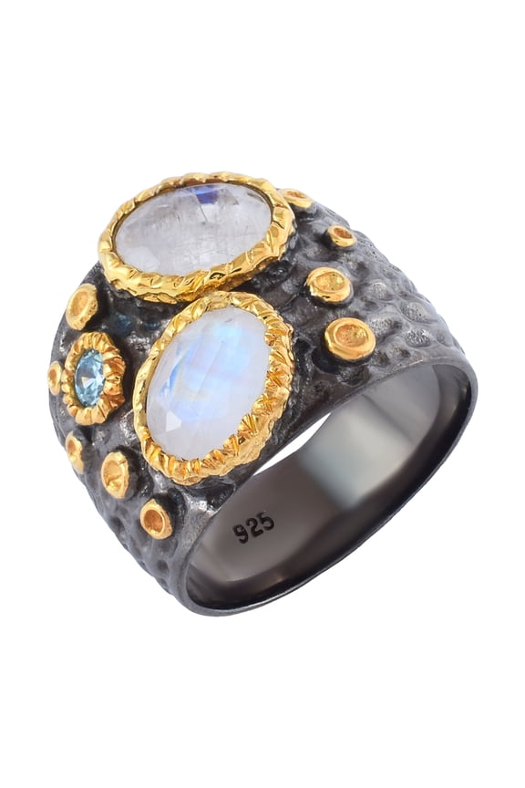 Rainbow Moonstone Gemstone Ring