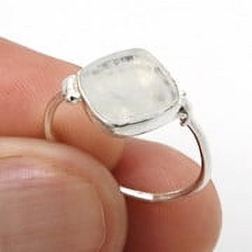Rainbow Moonstone Gemstone Solid 925 Silver Cocktail Ethnic Sister Ring Jewelry US 5
