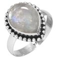 thumbnail image 1 of Rainbow Moonstone Handcrafted Ring Solid 925 Sterling Silver, 1 of 4