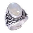 thumbnail image 1 of Rainbow Moonstone - India 925 Sterling Silver Ring All Ring Size Available, Statement Ring, Adjustable Ring, Oval Ring, White Ring, 1 of 4