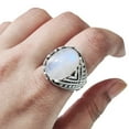 thumbnail image 1 of Rainbow Moonstone Mens Ring, Natural Blue Fire Rainbow Moonstone, Silver Jewelry, 925 Silver Ring, Birthday Gift, Heavy Mens Ring, Arabic Design, Ottoman Style Ring, Christmas, Turkey Mens Signet Ring, 1 of 8