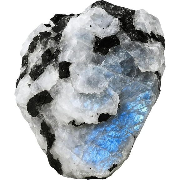 Rainbow Moonstone Raw Crystals and Healing Stones, Natural Rocks For Tumbling - DIY Raw Stones And Crystals (1 Piece)