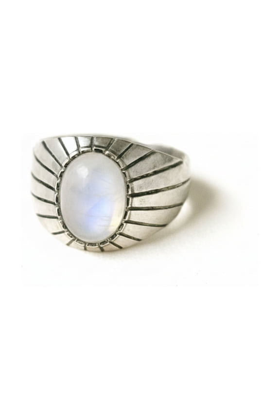 Rainbow Moonstone Ring, 925 Solid Sterling Silver, Heavy Signet Ring, Minimalist Ring, Gift for her
