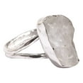 thumbnail image 1 of Rainbow Moonstone Ring, Rough Moonstone Gemstone Ring, June Birthstone, Hammered, 925 Sterling Silver, Womens Ring, Christmas, Thanksgiving, Handmade, Statement Jewelry, Rough Gemstone Jewelry, 1 of 5