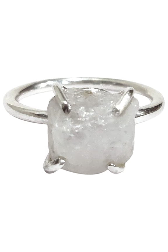 Rainbow Moonstone Ring, Rough Moonstone Gemstone Ring, June Birthstone, Prong Band, 925 Sterling Silver, Womens Ring, Christmas, Thanksgiving, Handmade, Statement Jewelry, Rough Gemstone Jewelry