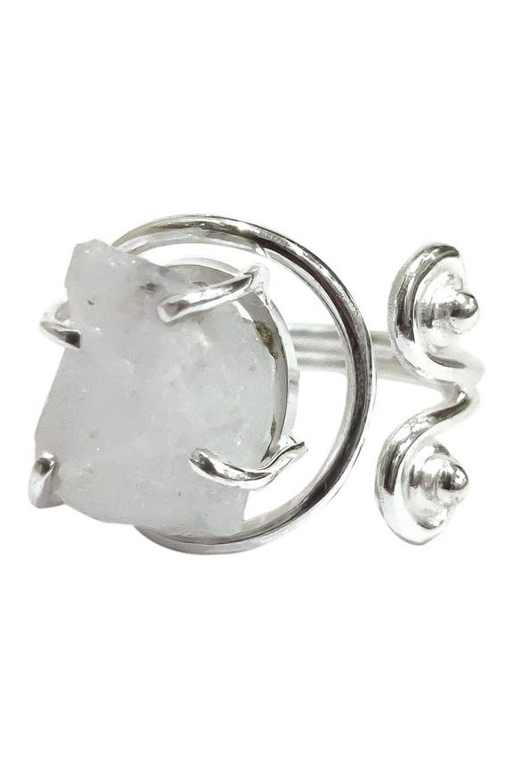 Rainbow Moonstone Ring, Rough Moonstone Gemstone Ring, June Birthstone, Designer, 925 Sterling Silver, Womens Ring, Christmas, Thanksgiving, Handmade, Statement Jewelry, Rough Adjustable Jewelry