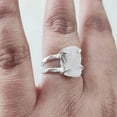 thumbnail image 1 of Rainbow Moonstone Ring, Rough Moonstone Gemstone Ring, June Birthstone, Hammered 2 Band, 925 Sterling Silver, Womens Ring, Christmas, Thanksgiving, Handmade, Statement Jewelry, Rough Gemstone Jewelry, 1 of 5