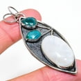 thumbnail image 1 of Natural Rainbow Moonstone,Tourmaline 925 Sterling Silver Pendant 2.76", 1 of 1