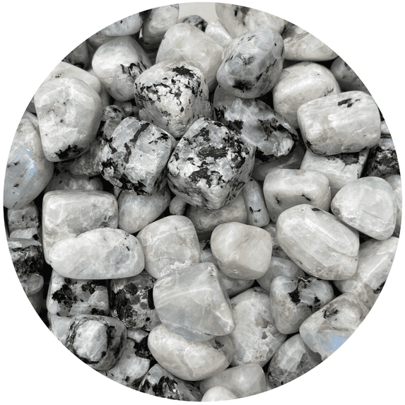 Rainbow Moonstone Tumbled Stones, Polished Rainbow Moonstone Gemstone, Rainbow Moonstone Healing Crystals (Rainbow Moonstone, 0.25 Pound)