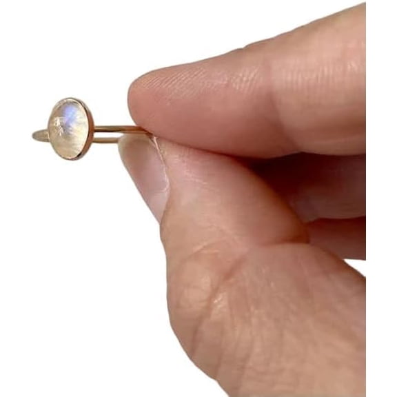 Rainbow Moonstone ring, Natural Moonstone Tiny ring, June birthstone, womens ring, gold micron ring, 925 Sterling Silver, Fine Jewelry, dainty Ring, Minimal Ring