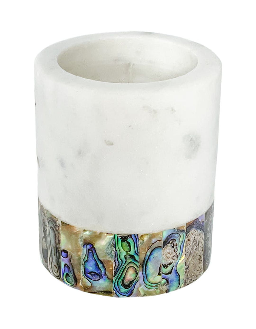 Small White Soy Eucalyptus Candle with Marble Holder
