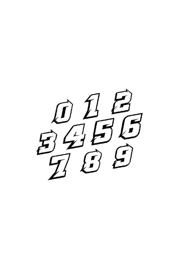 Rainbow Motorcycle Racing Number Stickers Adhesive Decals