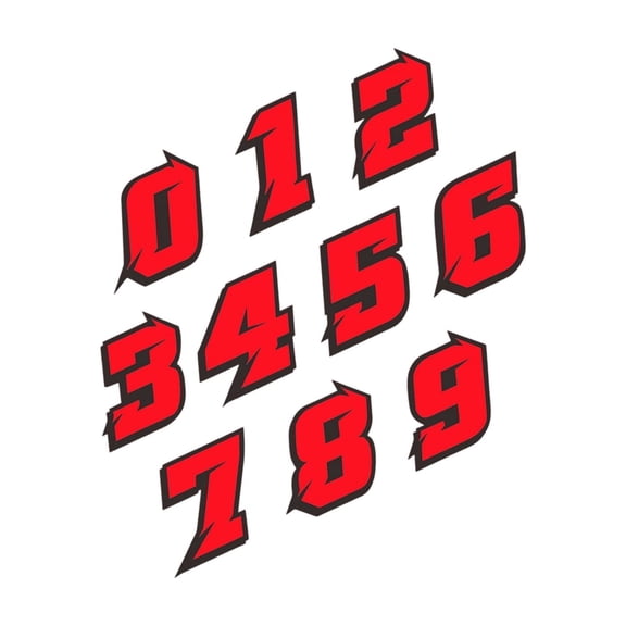 Rainbow Motorcycle Racing Number Stickers Waterproof UV Resistant Adhesive Decals