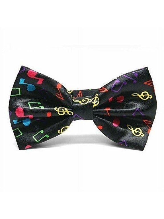 Rainbow Music Notes Bowtie Wedding Prom Adjustable Groomsmen Teens Adults - New with box/tags